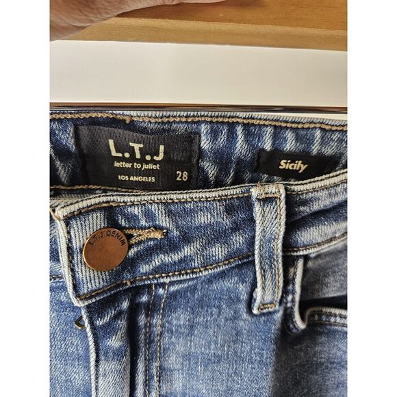 Letter to Juliet LTJ Sicily Jeans Size 28 Raw Hem - Picture 5 of 5
